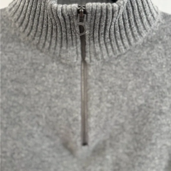 J. Crew Charcoal Gray Men’s’ Quarter Zip-Up Wool Blend Sweater - Picture 4 of 5